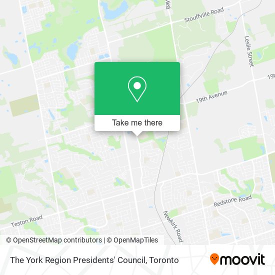 The York Region Presidents' Council map