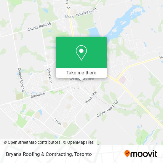 Bryan's Roofing & Contracting map