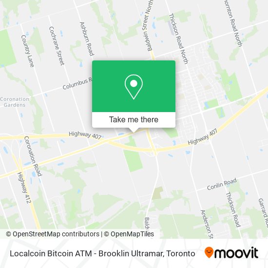 Localcoin Bitcoin ATM - Brooklin Ultramar map