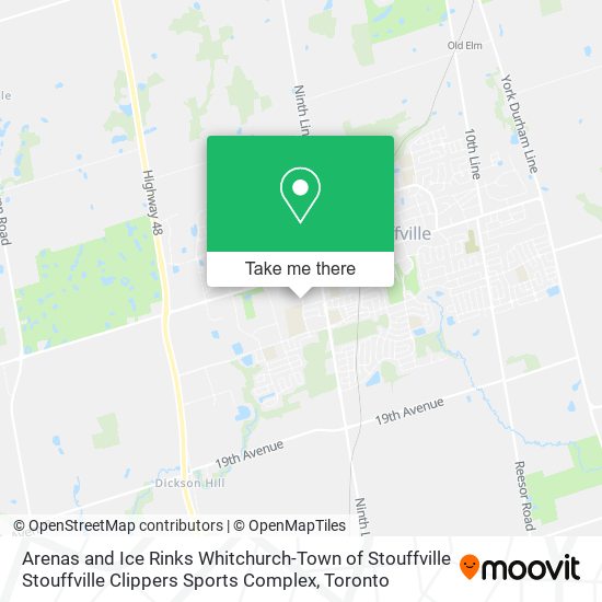 Arenas and Ice Rinks Whitchurch-Town of Stouffville Stouffville Clippers Sports Complex map