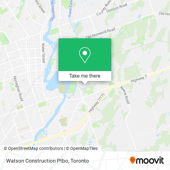 Watson Construction Ptbo map