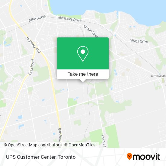 UPS Customer Center map