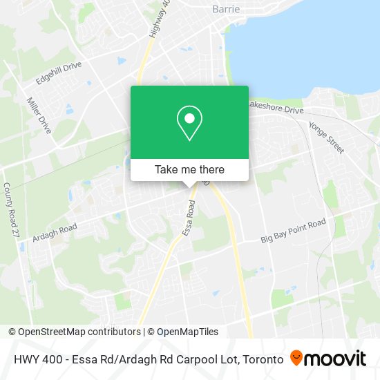 HWY 400 - Essa Rd / Ardagh Rd Carpool Lot map