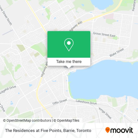 The Residences at Five Points, Barrie map