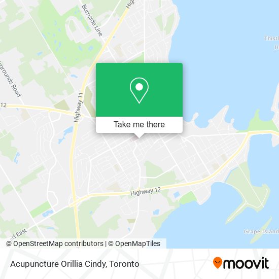 Acupuncture Orillia Cindy map