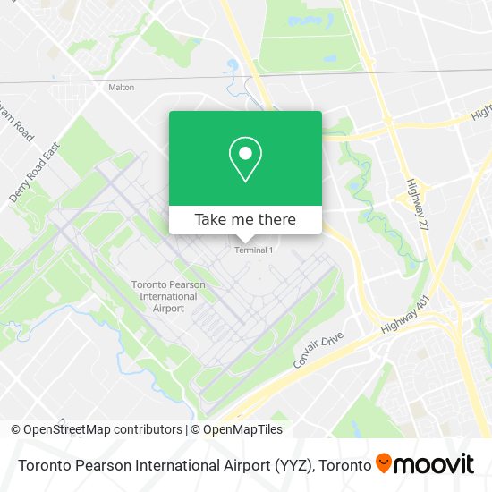 Toronto Pearson International Airport (YYZ) map