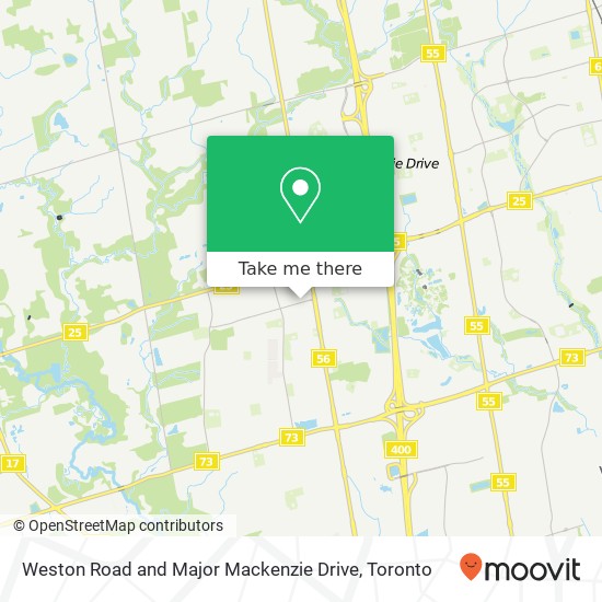 Weston Road and Major Mackenzie Drive map