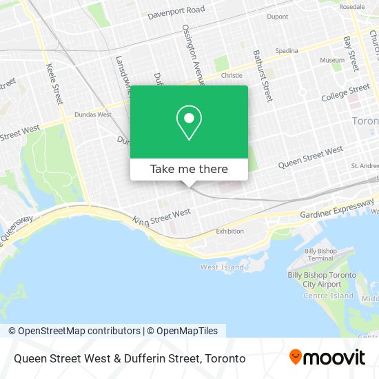 Queen Street West & Dufferin Street map