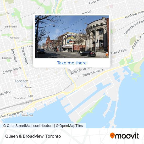 Queen & Broadview map