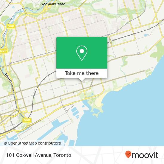 101 Coxwell Avenue map