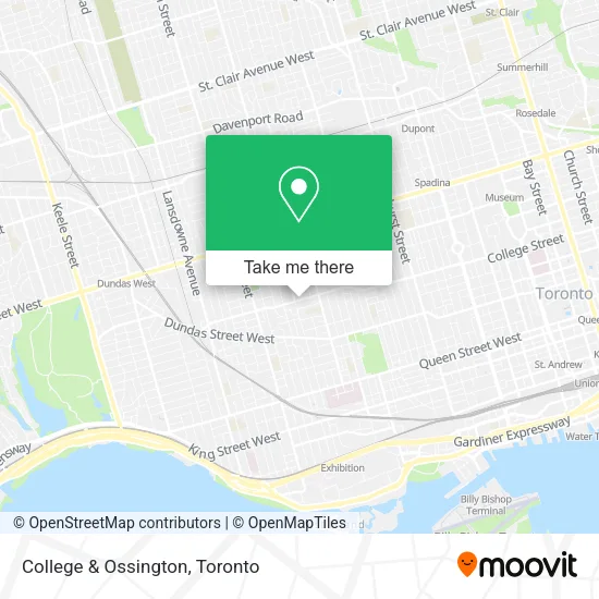 College & Ossington map
