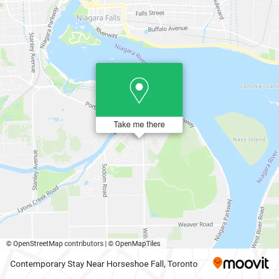 Contemporary Stay Near Horseshoe Fall map