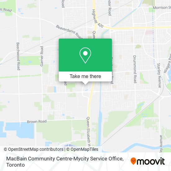 MacBain Community Centre-Mycity Service Office map