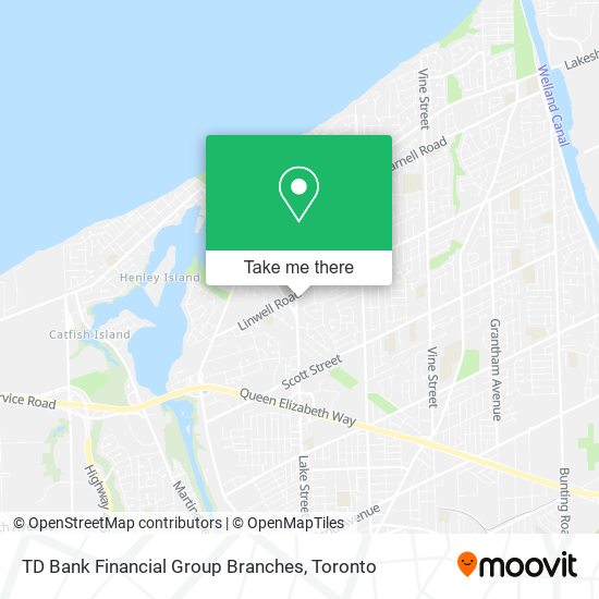 TD Bank Financial Group Branches map