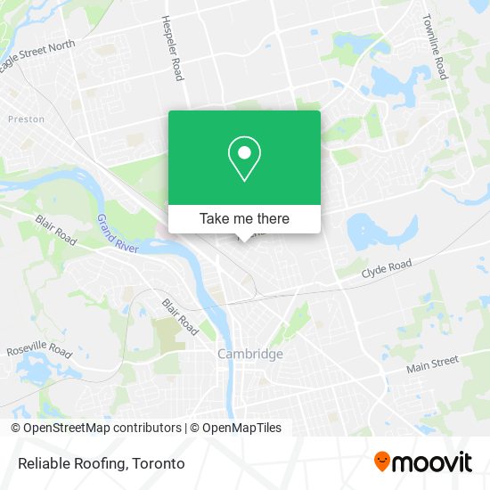 Reliable Roofing map