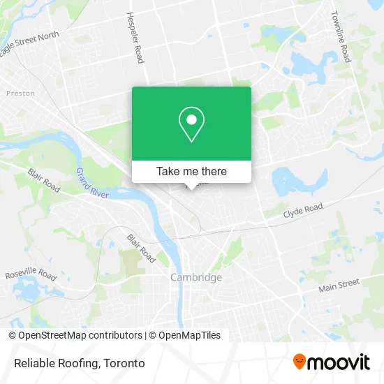 Reliable Roofing map
