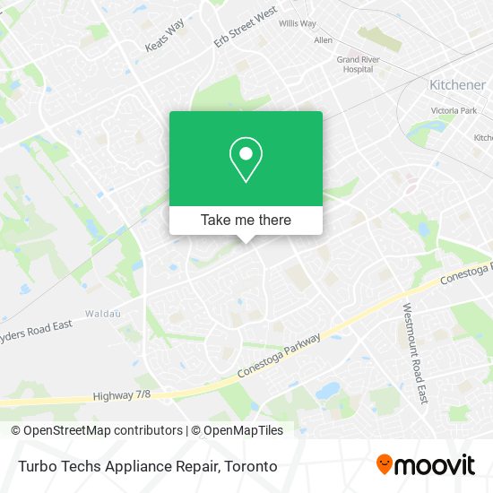 Turbo Techs Appliance Repair map