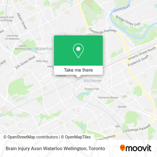Brain Injury Assn Waterloo Wellington map