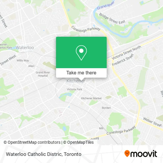 Waterloo Catholic Distric map
