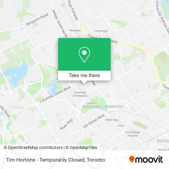 Tim Hortons - Temporarily Closed map
