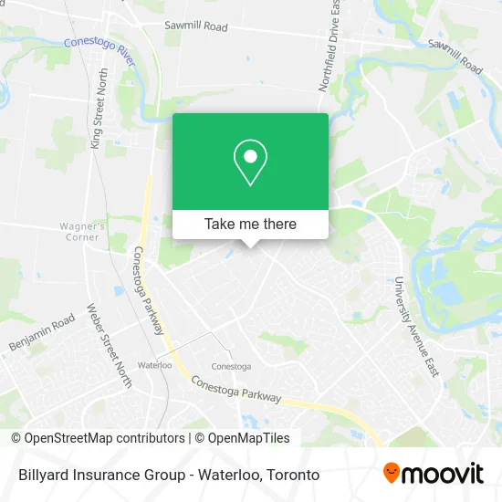 Billyard Insurance Group - Waterloo map