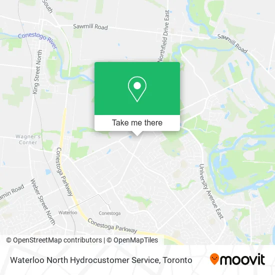Waterloo North Hydrocustomer Service map