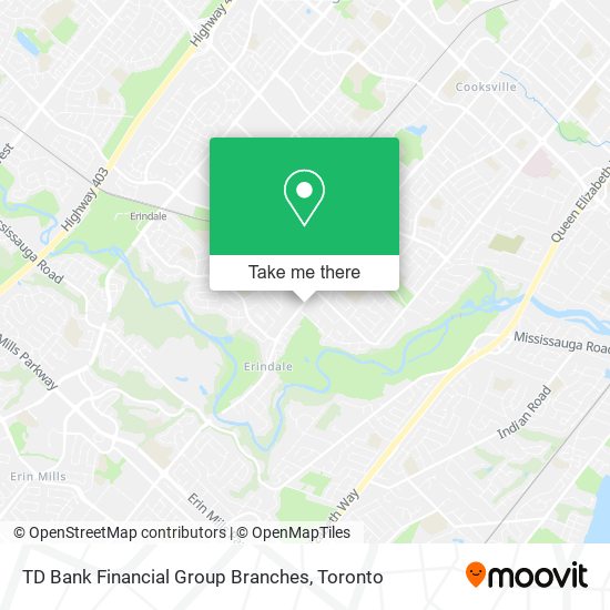 TD Bank Financial Group Branches map