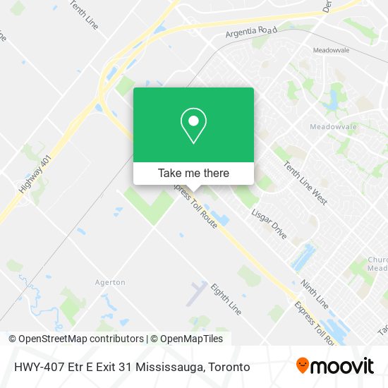 HWY-407 Etr E Exit 31 Mississauga map