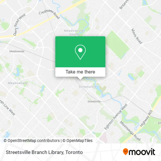 Streetsville Branch Library map