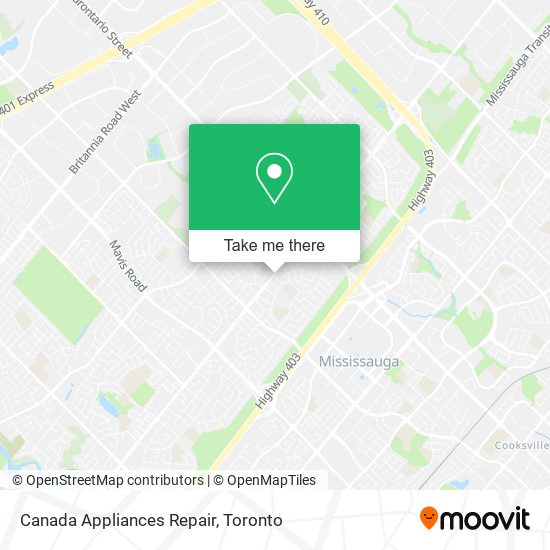 Canada Appliances Repair map