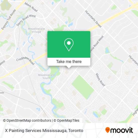 X Painting Services Mississauga map