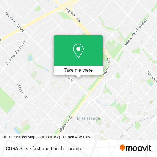 CORA Breakfast and Lunch map