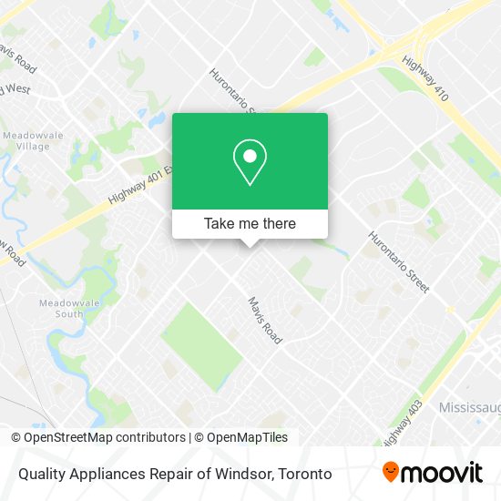 Quality Appliances Repair of Windsor map