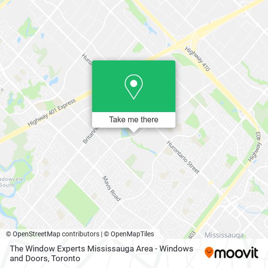 The Window Experts Mississauga Area - Windows and Doors map