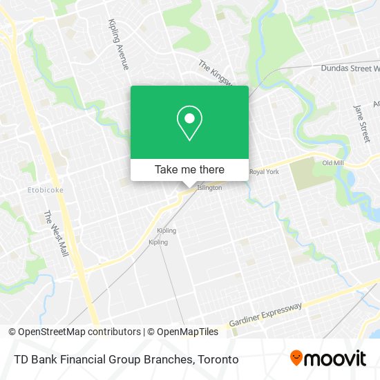 TD Bank Financial Group Branches map