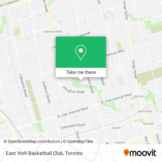 East York Basketball Club map