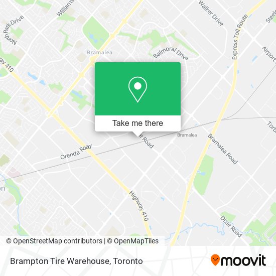 Brampton Tire Warehouse map