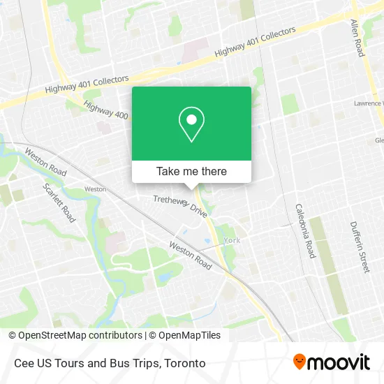 Cee US Tours and Bus Trips map