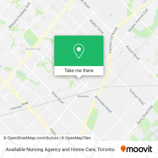 Available Nursing Agency and Home Care map