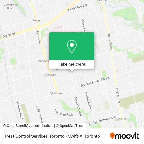Pest Control Services Toronto - Swift-X map