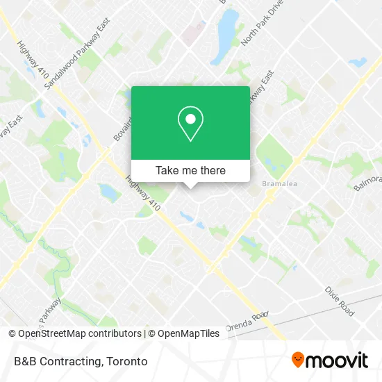 B&B Contracting map