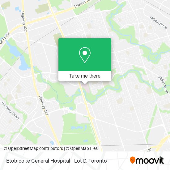 Etobicoke General Hospital - Lot D map