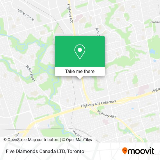 Five Diamonds Canada LTD map