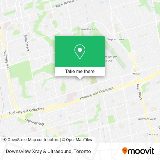 Downsview Xray & Ultrasound map