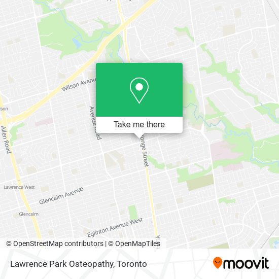 Lawrence Park Osteopathy map