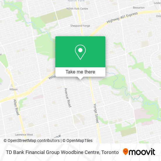 TD Bank Financial Group Woodbine Centre map