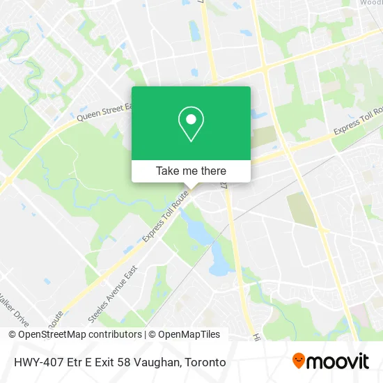 HWY-407 Etr E Exit 58 Vaughan map