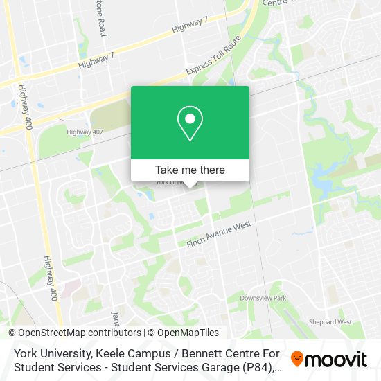 York University, Keele Campus / Bennett Centre For Student Services - Student Services Garage (P84) map