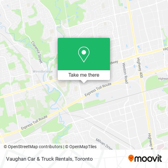 Vaughan Car & Truck Rentals map