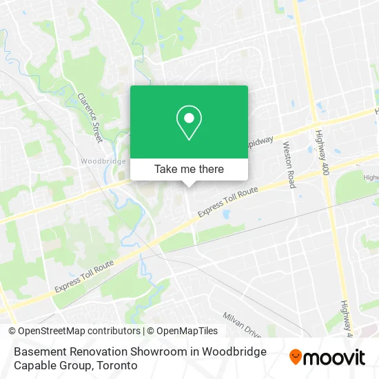 Basement Renovation Showroom in Woodbridge Capable Group map